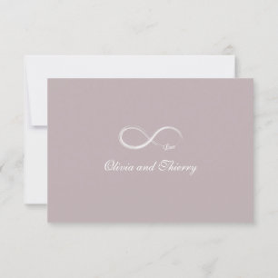 Unendlichkeitszeichen rosé grau weiß Hochzeit RSVP Einladung