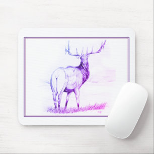 Unentscheidung ohne Grenze (zeichnend Elch/lila) Mousepad