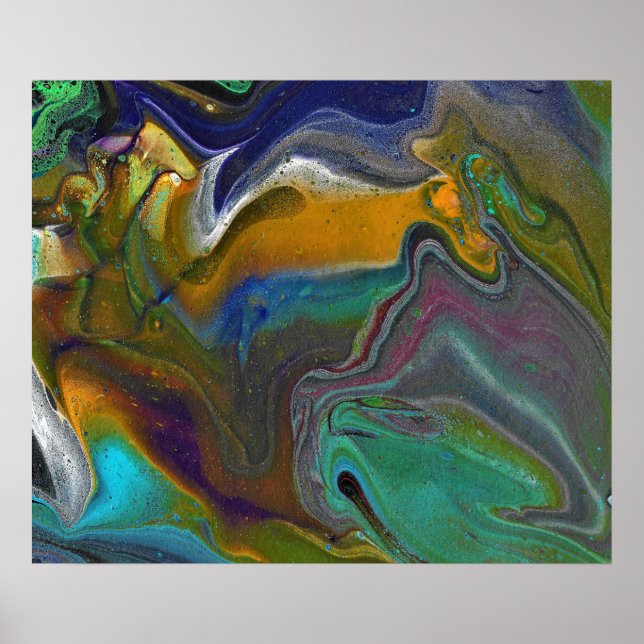 Unentschlossene 2 Psychedelic Abstrakt Art Print Poster (Vorne)