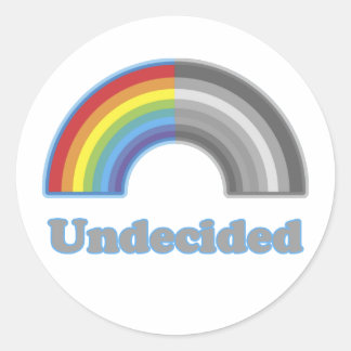 Unentschlossener Regenbogen Runder Aufkleber