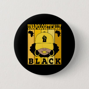 Unentschuldbar schwarz-jüdisch-afrikanischer Ameri Button