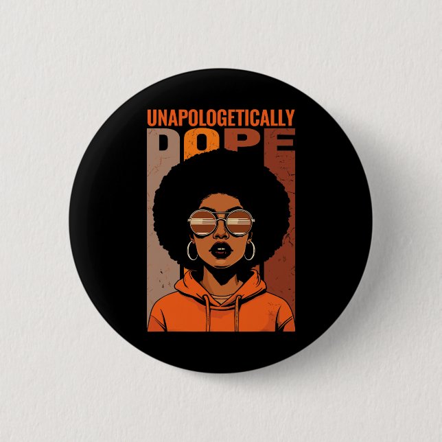 Unentschuldbar schwarzer Drogenstolz Melanin Afrik Button (Vorderseite)