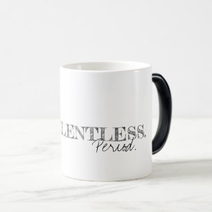 unerbittlich. Zeitraum. Moderne Typografie Art Ins Verwandlungstasse