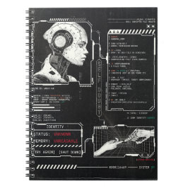 Unerkannt - Techno-Brutalist Streetwear Design Notizblock