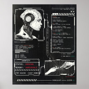 Unerkannt - Techno-Brutalist Streetwear Design Poster