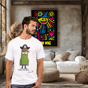 Unerschütterlicher grüner Pirat Lustiger Unisex- T-Shirt