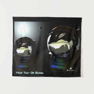 Unerwartete Besucher UFO Wandteppich