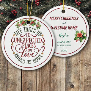 Unerwartete Orte Willkommen Zuhause Weihnachten Keramik Ornament