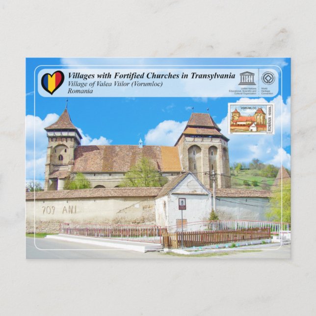 UNESCO - Dorf Valea Viilor (Briefmarke Edition) P Postkarte (Vorderseite)
