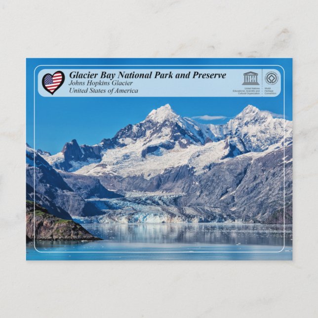 UNESCO - Glacier Bay NP - Johns Hopkins Glacier Postkarte (Vorderseite)