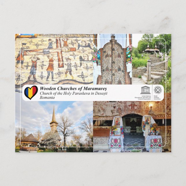 UNESCO - Kirche des Heiligen Paraskeva in Desesti Postkarte (Vorderseite)