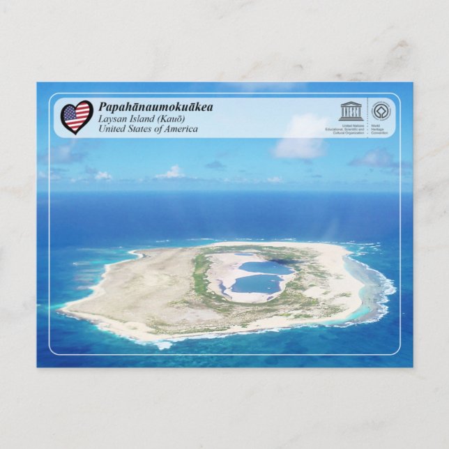 UNESCO - Papahānaumokuākea - Insel Laysan Postkarte (Vorderseite)