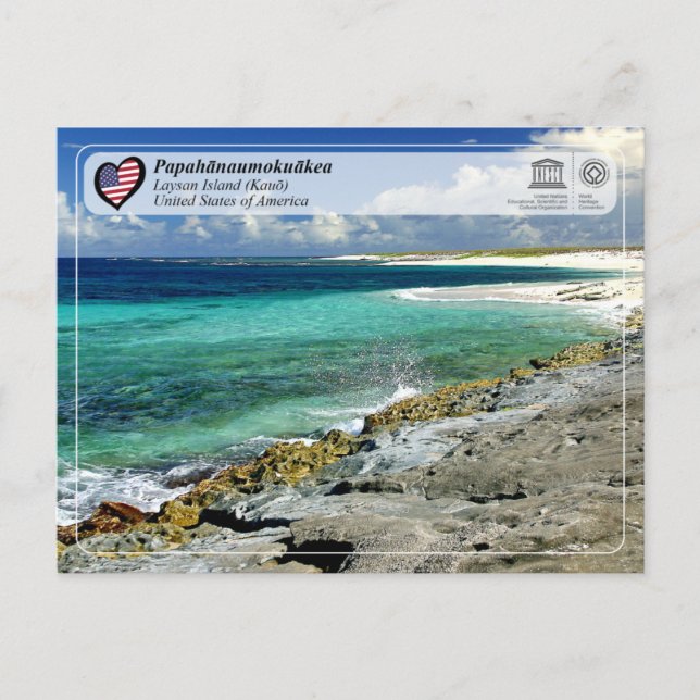 UNESCO - Papahānaumokuākea - Insel Laysan Postkarte (Vorderseite)