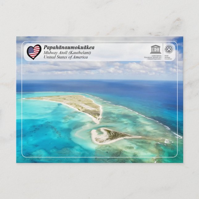 UNESCO - Papahānaumokuākea - Mittelweg-Atoll-Postk Postkarte (Vorderseite)