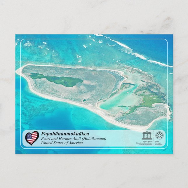 UNESCO Papahānaumokuākea - Pearl and Hermes Atoll  Postkarte (Vorderseite)