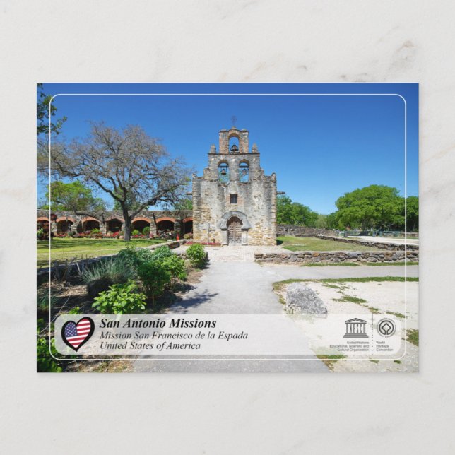 UNESCO - San Antonio - Mission Espada Postkarte (Vorderseite)