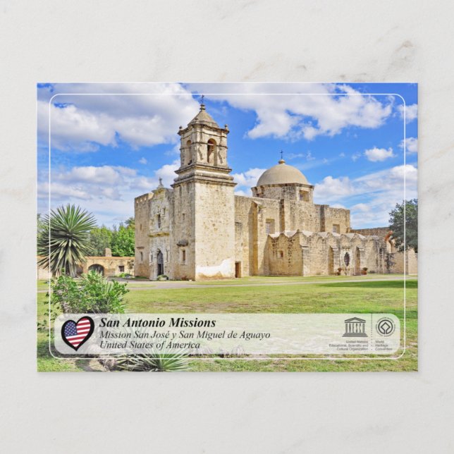 UNESCO - San Antonio - Mission San José Postkarte (Vorderseite)