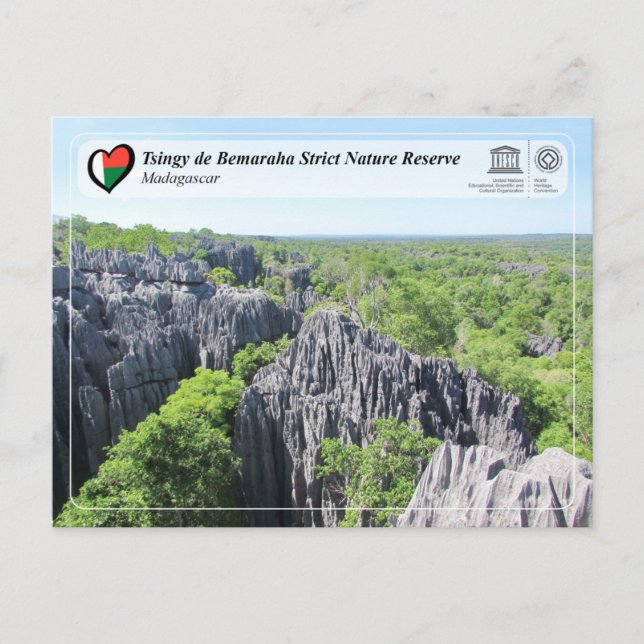 UNESCO - Tsingy de Bemaraha Strict Nature Reserve Postkarte (Vorderseite)