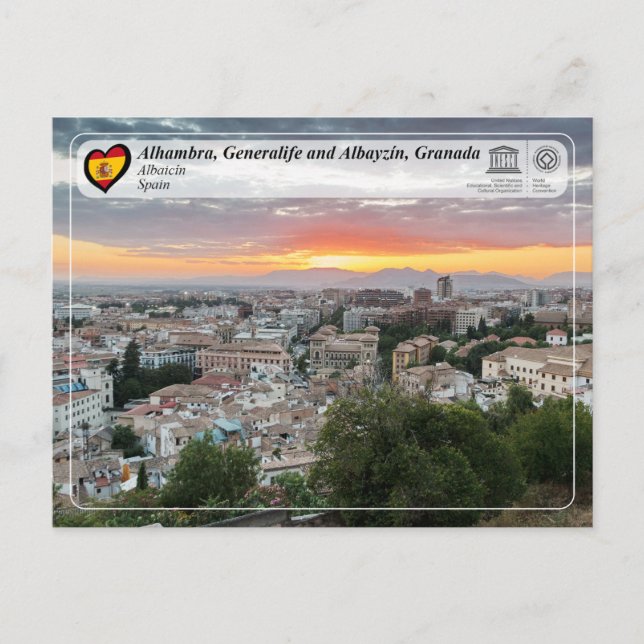 UNESCO WH- Albayzín, Granada Postkarte (Vorderseite)