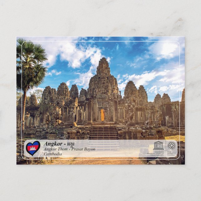UNESCO WH- Angkor - Bayon Temple Postkarte (Vorderseite)