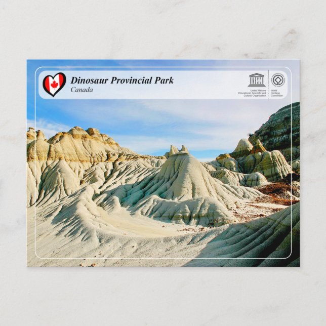 UNESCO WH- Dinosaur Provincial Park Postkarte (Vorderseite)