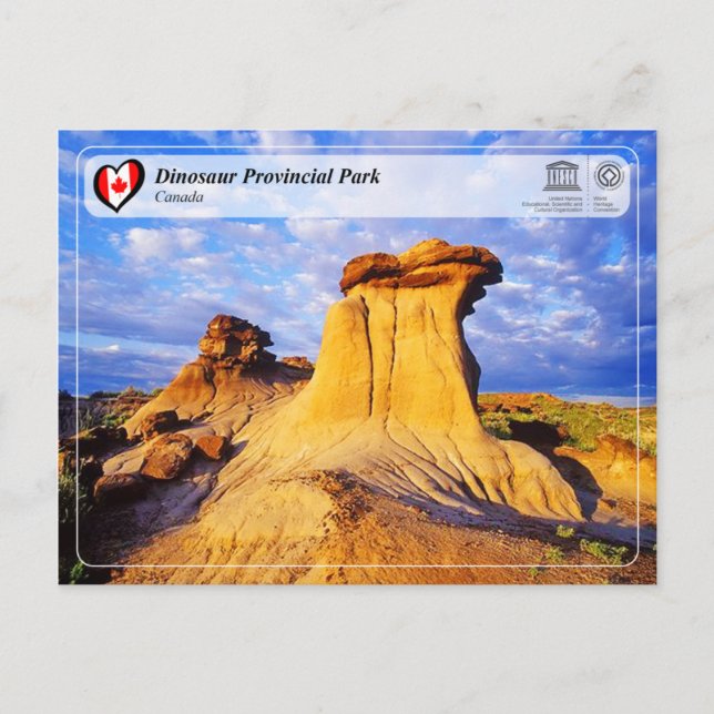 UNESCO WH- Dinosaur Provincial Park Postkarte (Vorderseite)