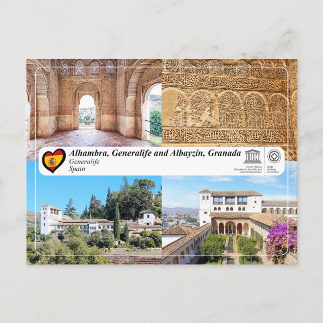 UNESCO WH- General, Granada Postkarte (Vorderseite)