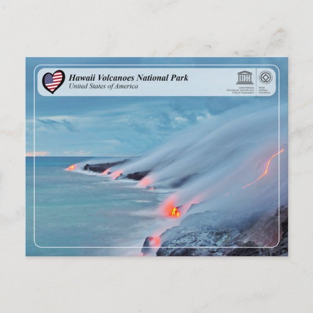 UNESCO WH- Hawaii Volcanoes Nationalpark Postc Postkarte (Vorderseite)