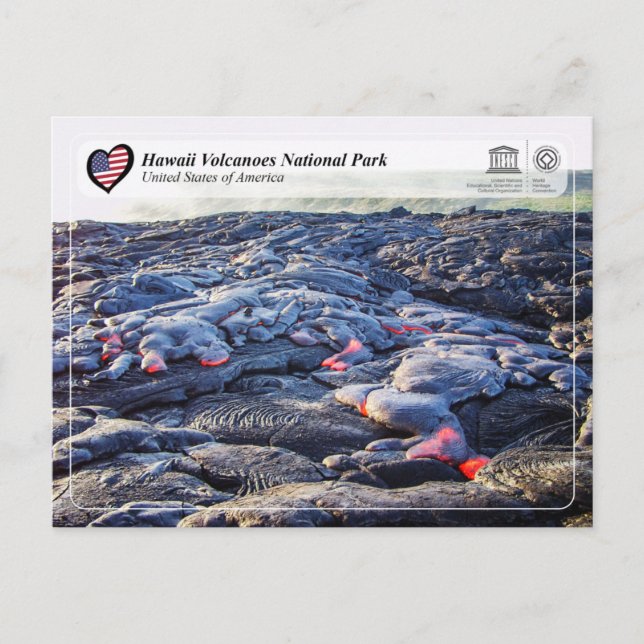 UNESCO WH- Hawaii Volcanoes Nationalpark Postc Postkarte (Vorderseite)