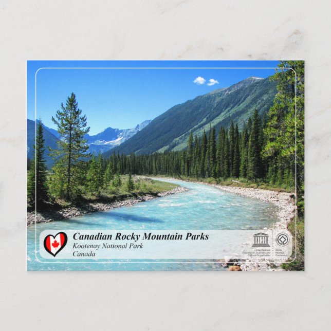 UNESCO WH- Kootenay Nationalpark Postkarte (Vorderseite)