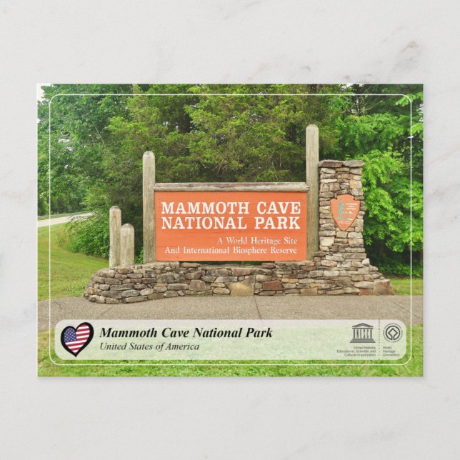 UNESCO WH- Mammoth Cave National Park Postkarte (Vorderseite)