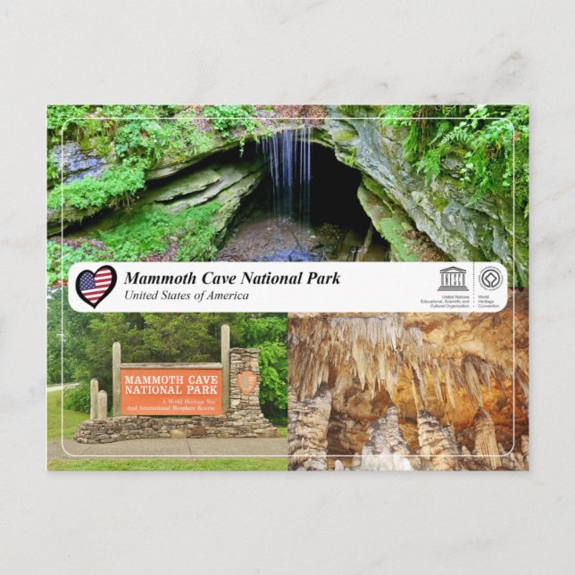 UNESCO WH- Mammoth Cave National Park Postkarte (Vorderseite)