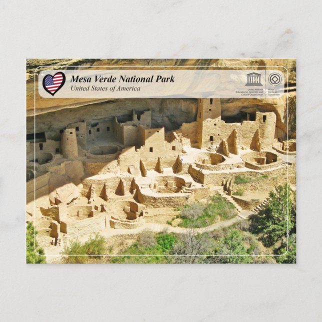 UNESCO WH- Mesa Verde Nationalpark Postkarte (Vorderseite)