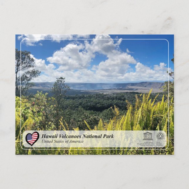 UNESCO WH- Nationale Postkarte der Hawaii-Vulkane (Vorderseite)