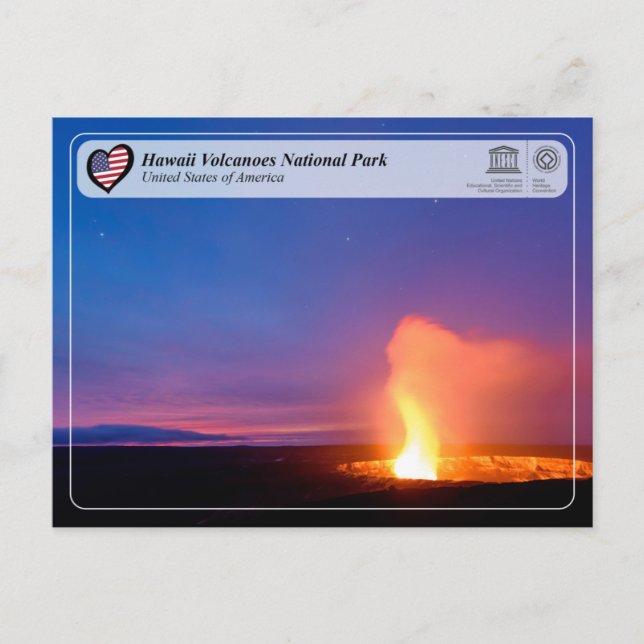 UNESCO WH- Nationalpark der Vulkane von Hawaii Postkarte (Vorderseite)