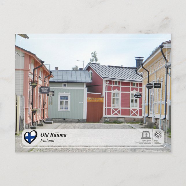 UNESCO WH- Old Rauma Postkarte (Vorderseite)