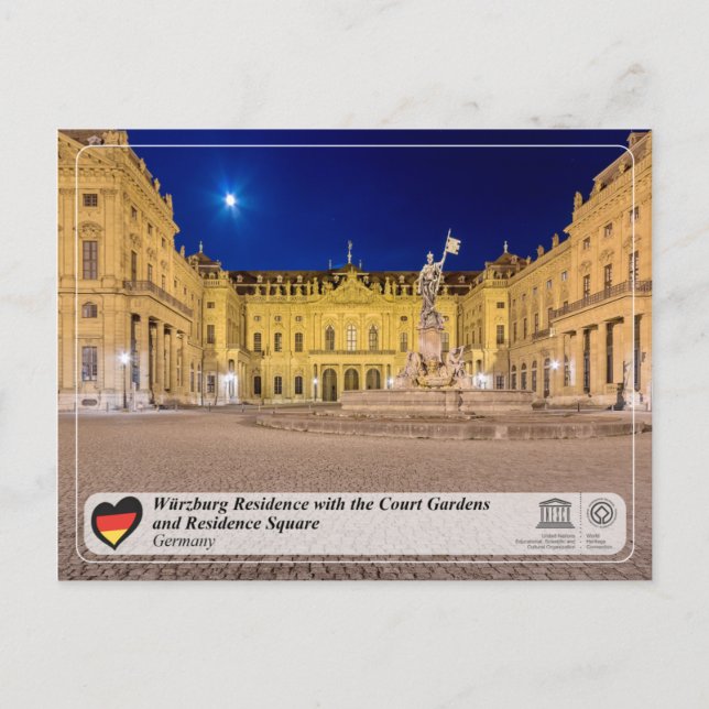 UNESCO WH- Residenz Würzburg Postkarte (Vorderseite)