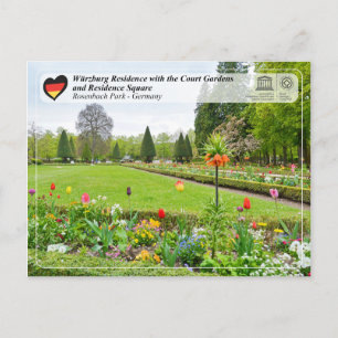 UNESCO WH- Residenz Würzburg und Park Rosenbach Postkarte