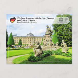 UNESCO WH- Residenz Würzburg und Park Rosenbach Postkarte