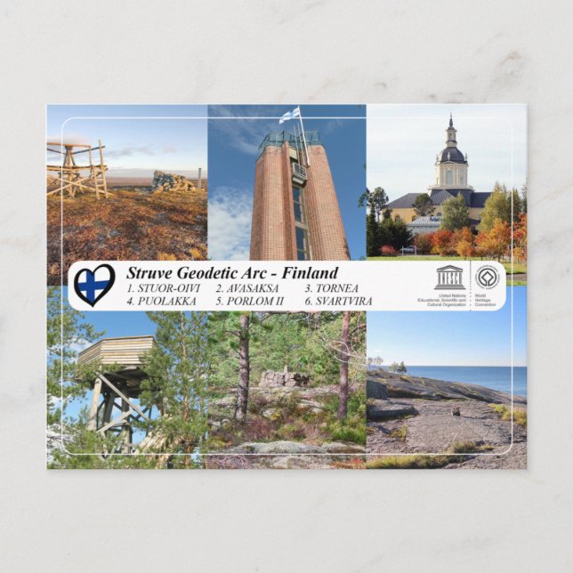 UNESCO WH- Struve Geodetic Arc in Finnland Postkarte (Vorderseite)