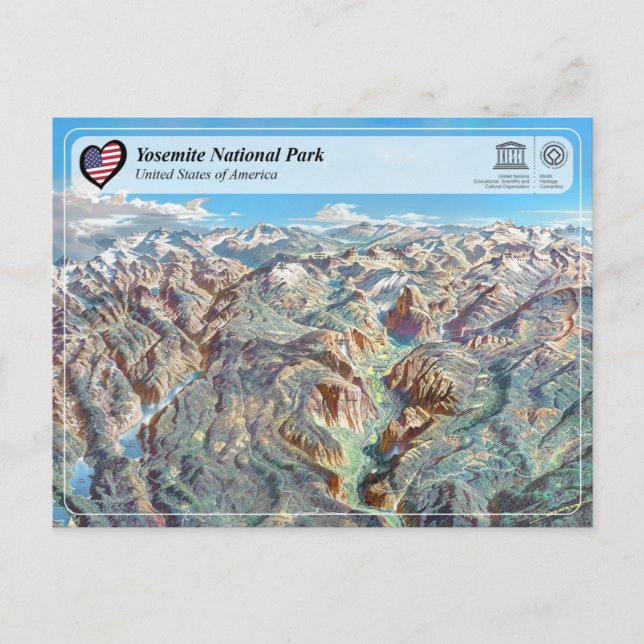 UNESCO WH- Yosemite Nationalpark - Postcard Postkarte (Vorderseite)