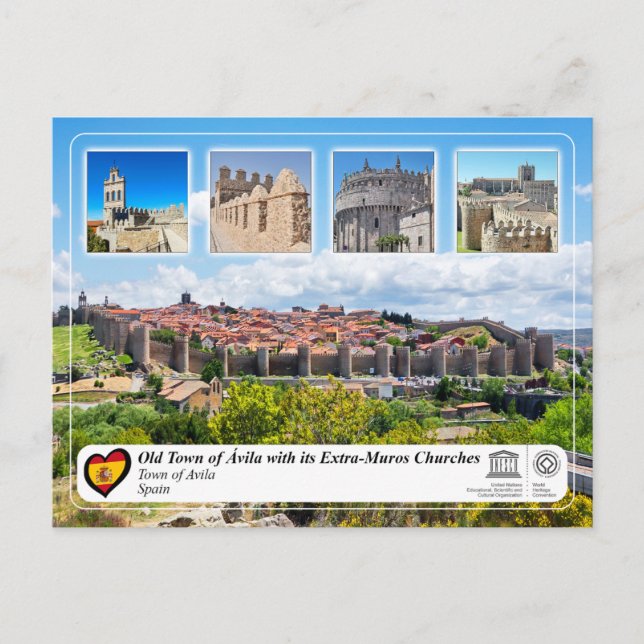 UNESCO WHS - Altstadt von Ávila und ihre Mauern Postkarte (Vorderseite)