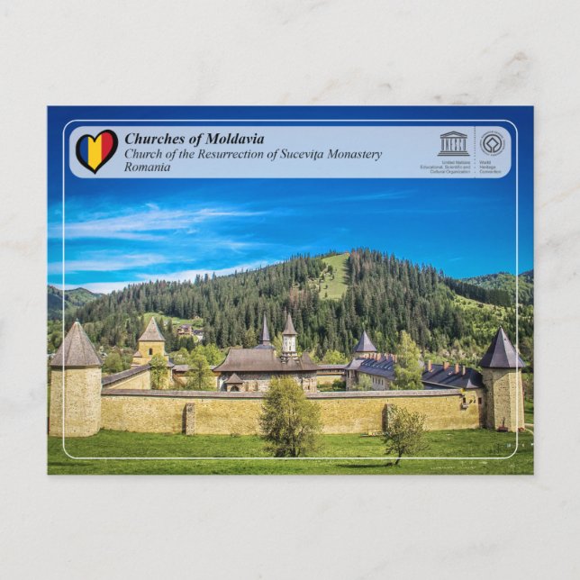 UNESCO WHS - Churches of Moldavia - Sucevita Postkarte (Vorderseite)