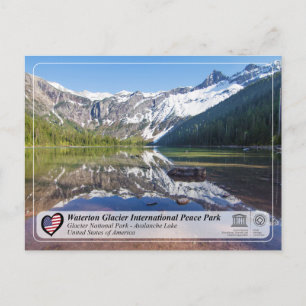 UNESCO  WHS - Glacier NP - Carte postale du lac Av