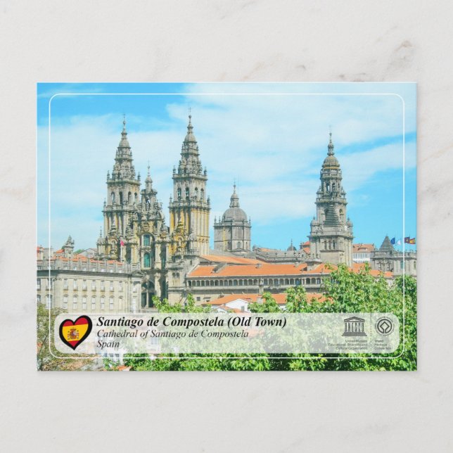 UNESCO WHS - Kathedrale von Santiago de Compostela Postkarte (Vorderseite)