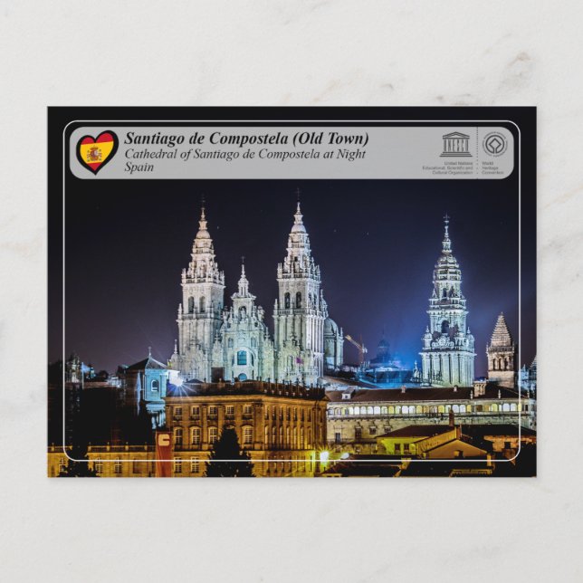 UNESCO WHS - Kathedrale von Santiago de Compostela Postkarte (Vorderseite)