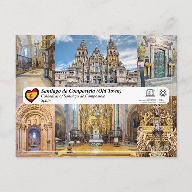 UNESCO WHS - Kathedrale von Santiago de Compostela Postkarte (Vorderseite)