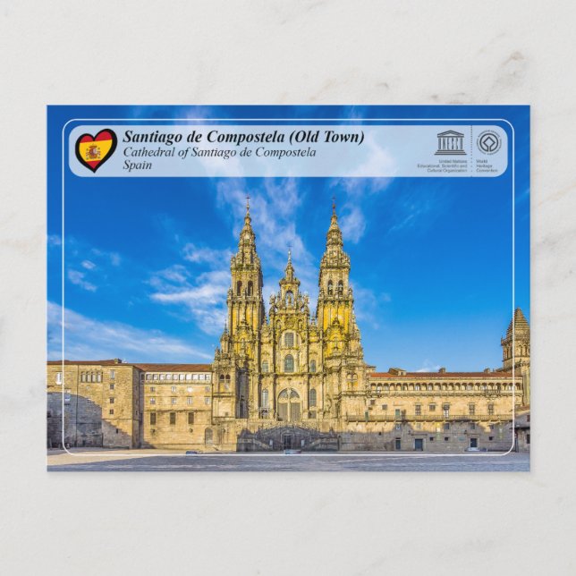 UNESCO WHS - Kathedrale von Santiago de Compostela Postkarte (Vorderseite)