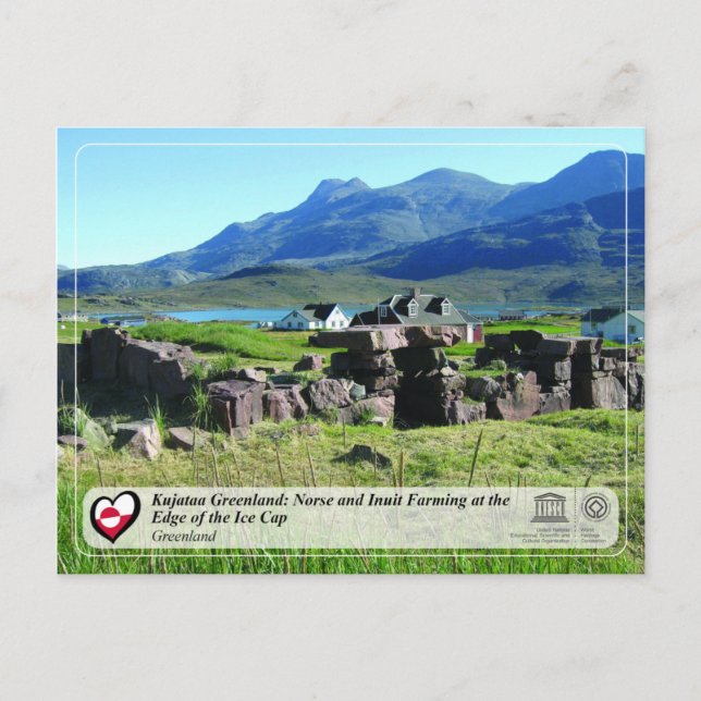 UNESCO WHS - Kujataa Grönland - Anbaufläche Postkarte (Vorderseite)