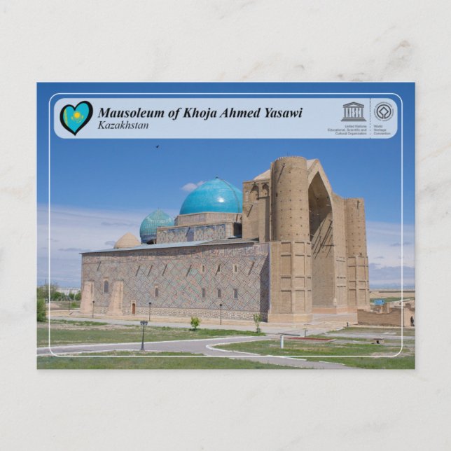 UNESCO WHS - Mausoleum von Khoja Ahmed Yasawi Postkarte (Vorderseite)